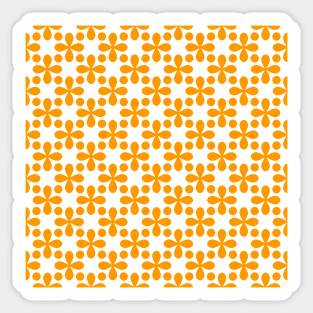 Orange Clovers and Dots Pattern Sticker